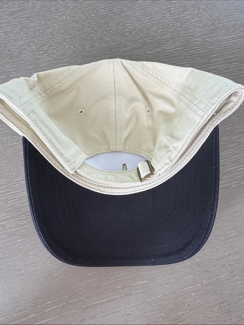 New Two-Tone Baseball Cap - Cream Crown with Black Brim